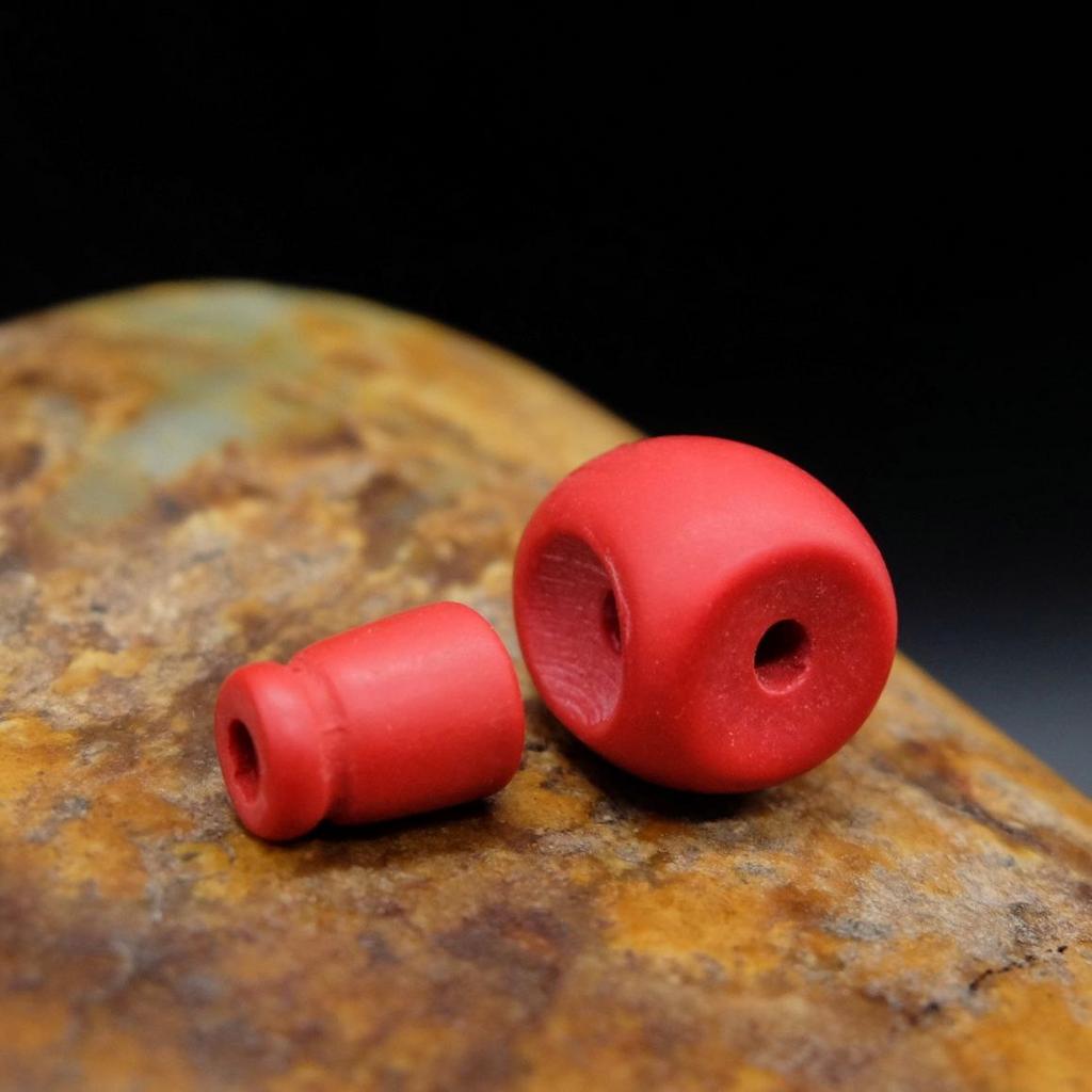 Гуру-бусина из киновари малая