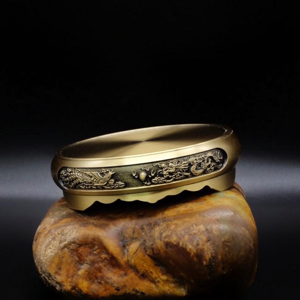 Бронзовая подставка с драконом и фениксом