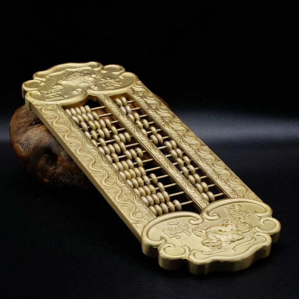 Бронзовые счёты с резной рамкой