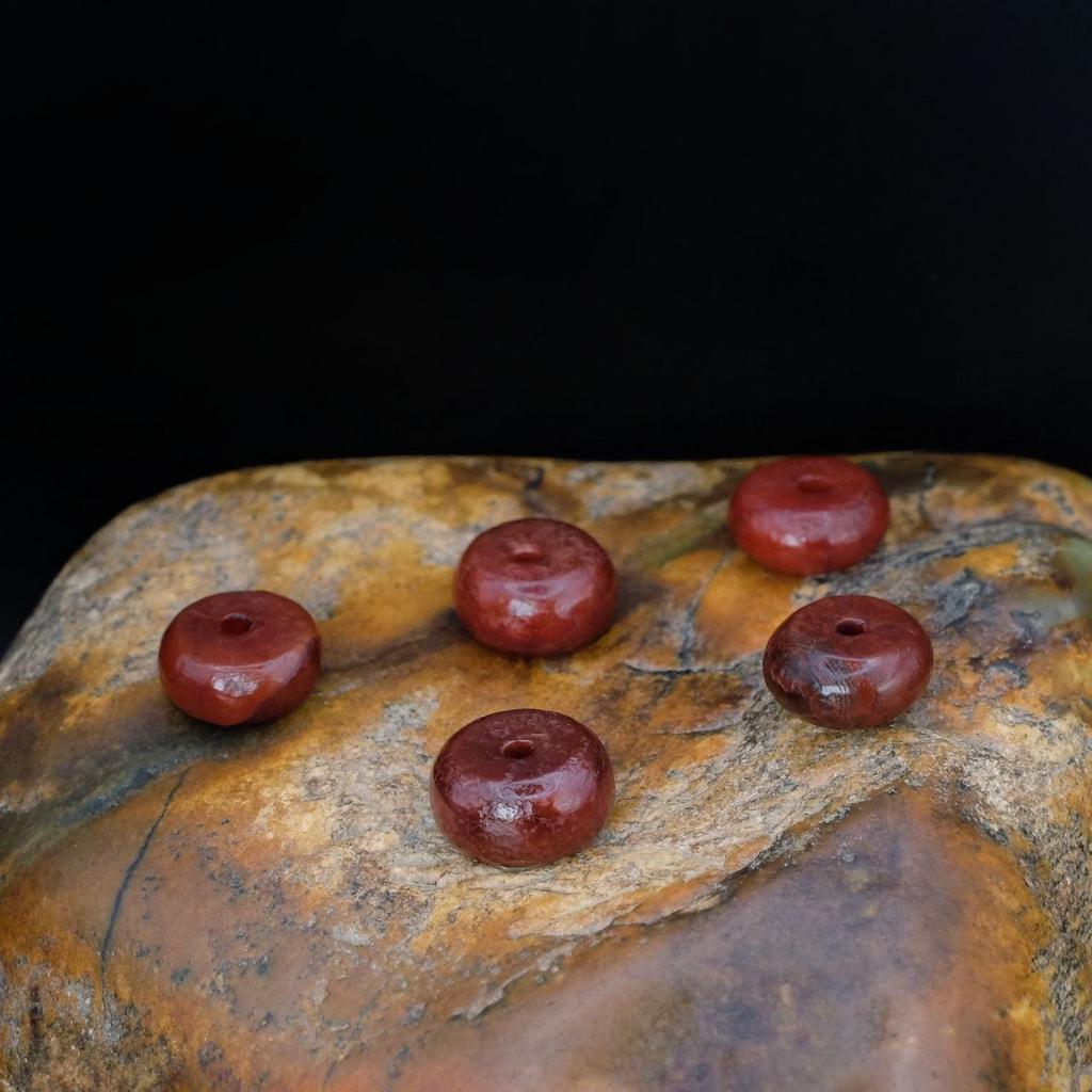 Бусина "Старый агат" округлая шайба