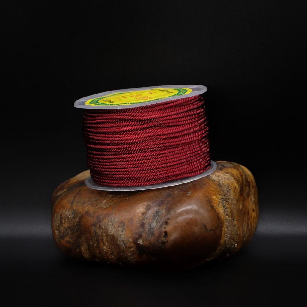 Витая нить для чёток бордовая 2 мм