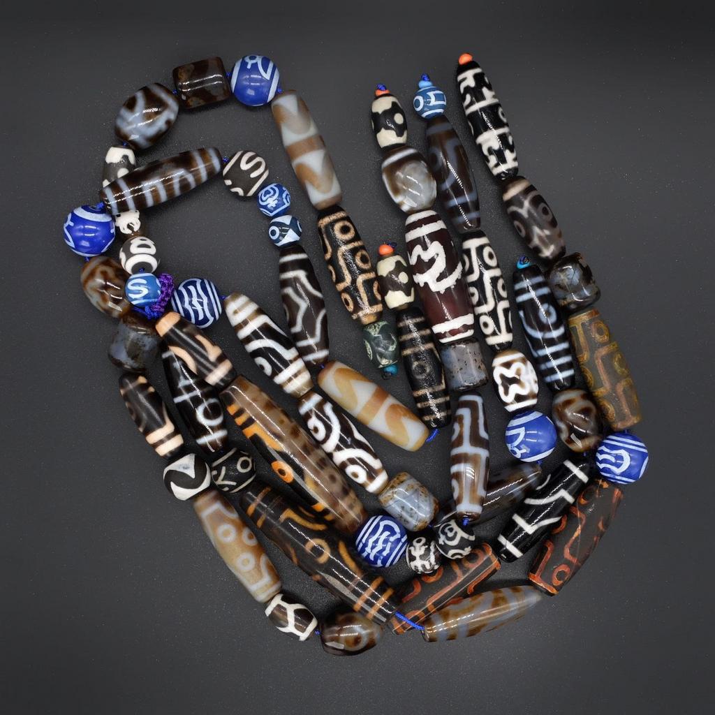 Набор бусин Дзи (60 штук)