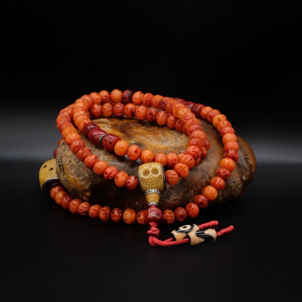 Тантрические чётки из кости, 109 черепов