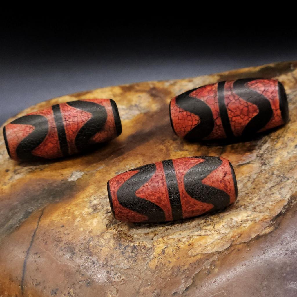 Бусина Дзи Двойные Зубы Тигра N°94