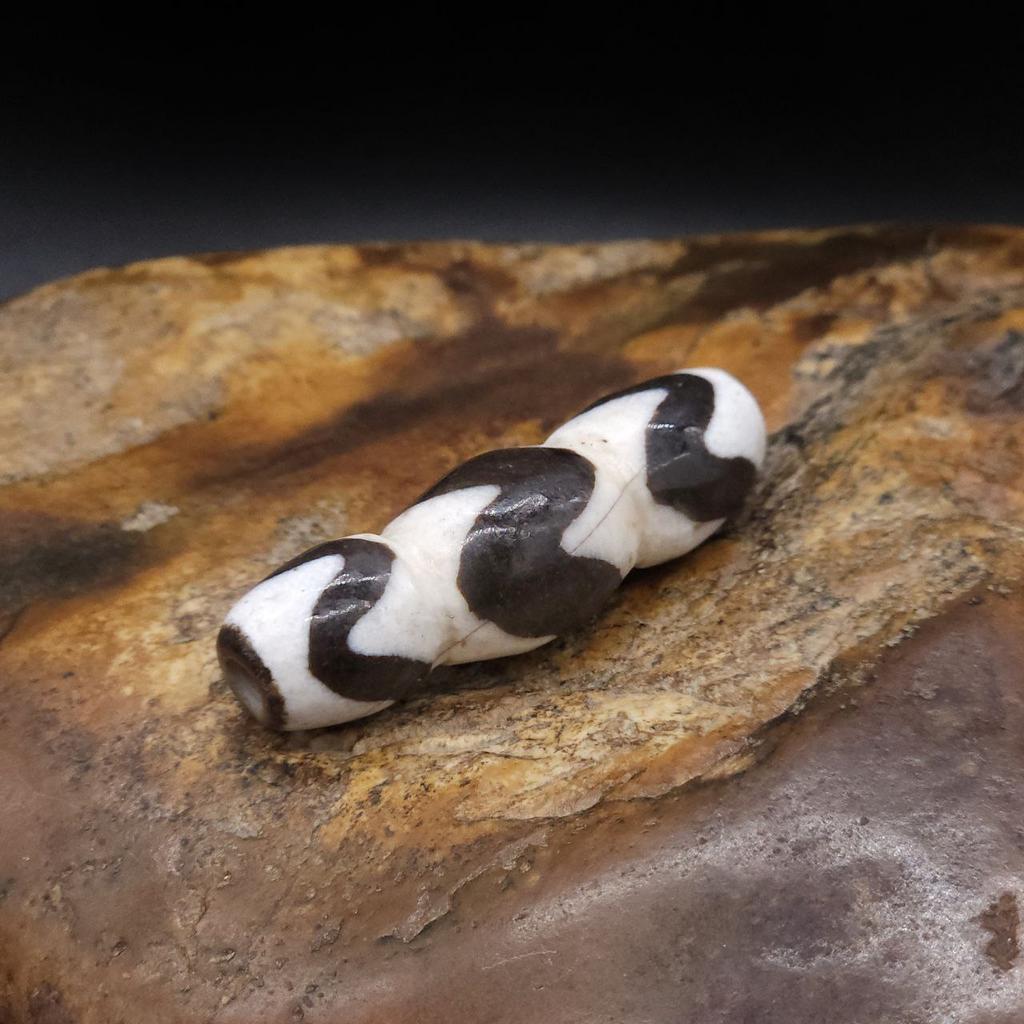 Тройная Бусина Дзи Зубы Тигра N°57