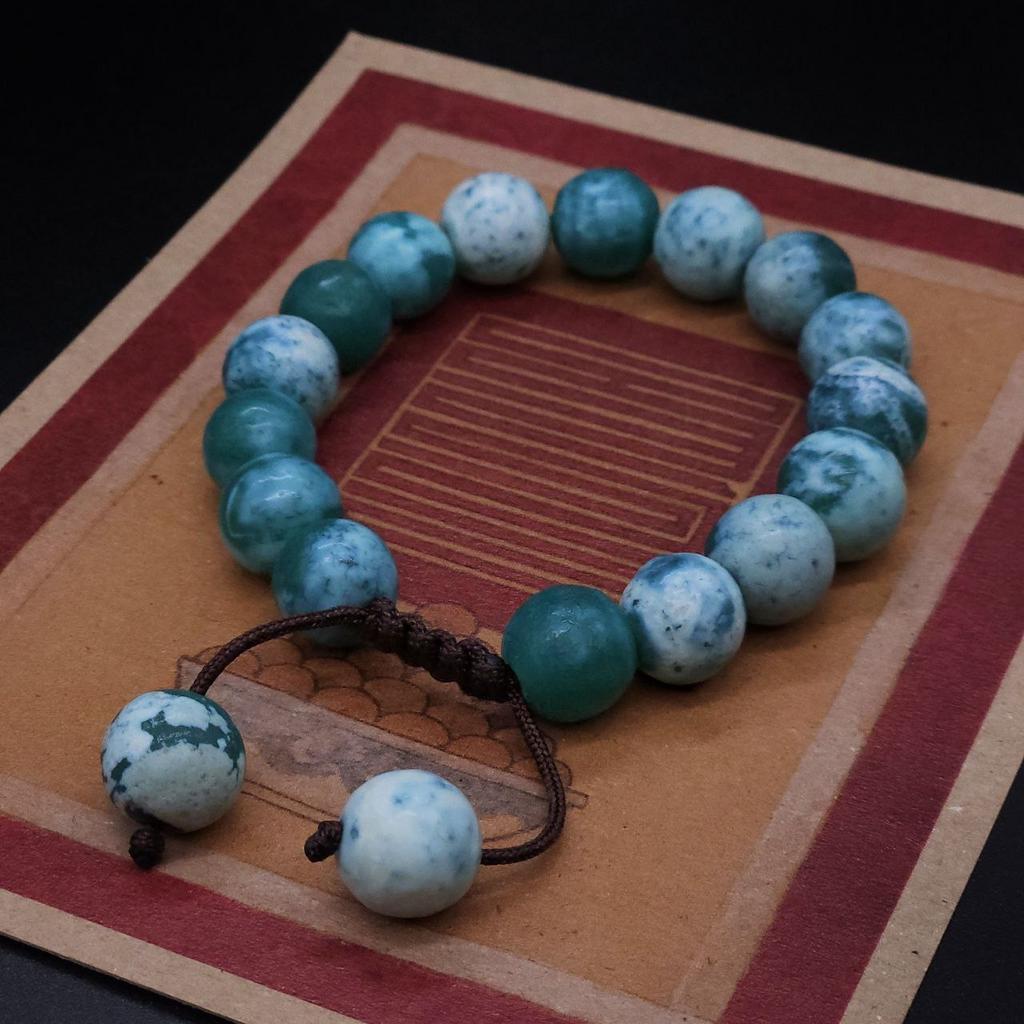 Браслет из круглого бирюзового старого агата