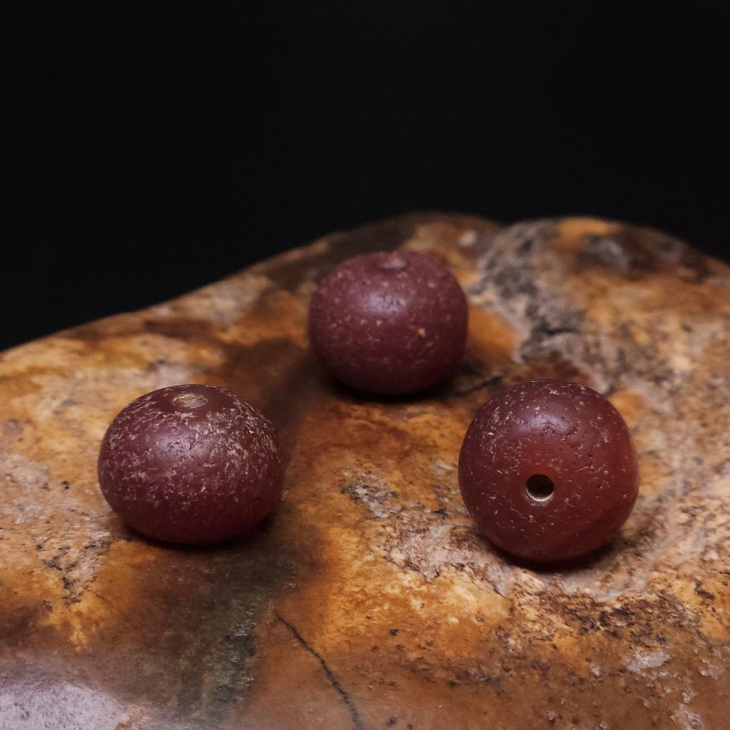 Бусина "Старый агат" красная N°4