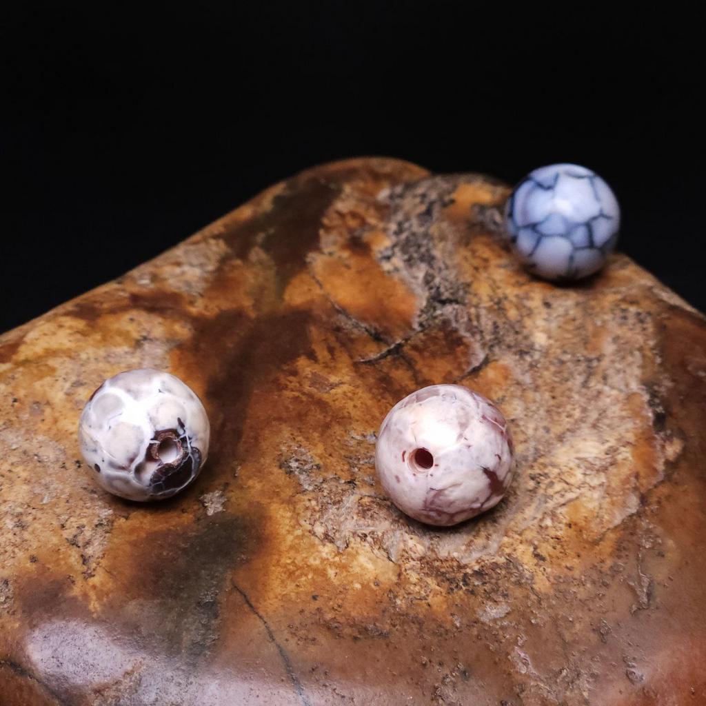 Бусина красный "Старый агат" с кракелюром