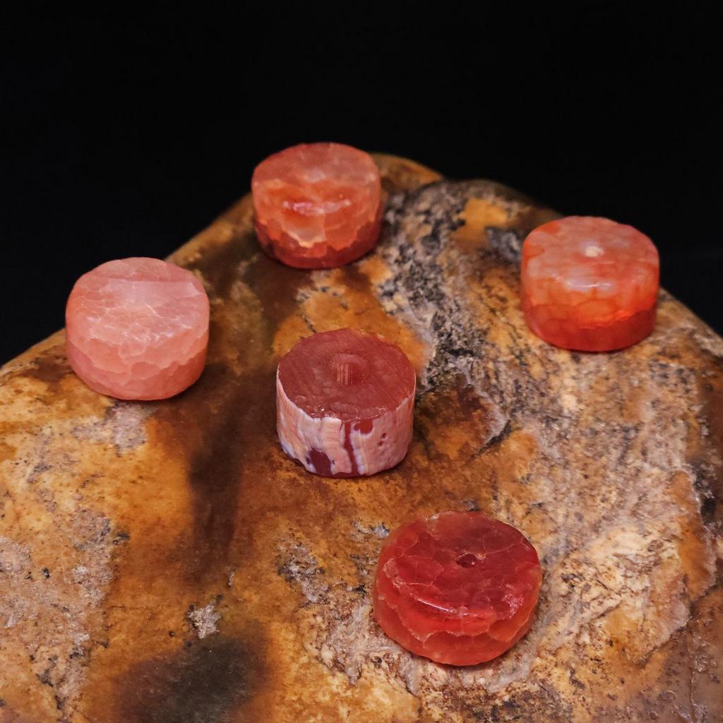 Бусина "Старый агат" шайба светлая