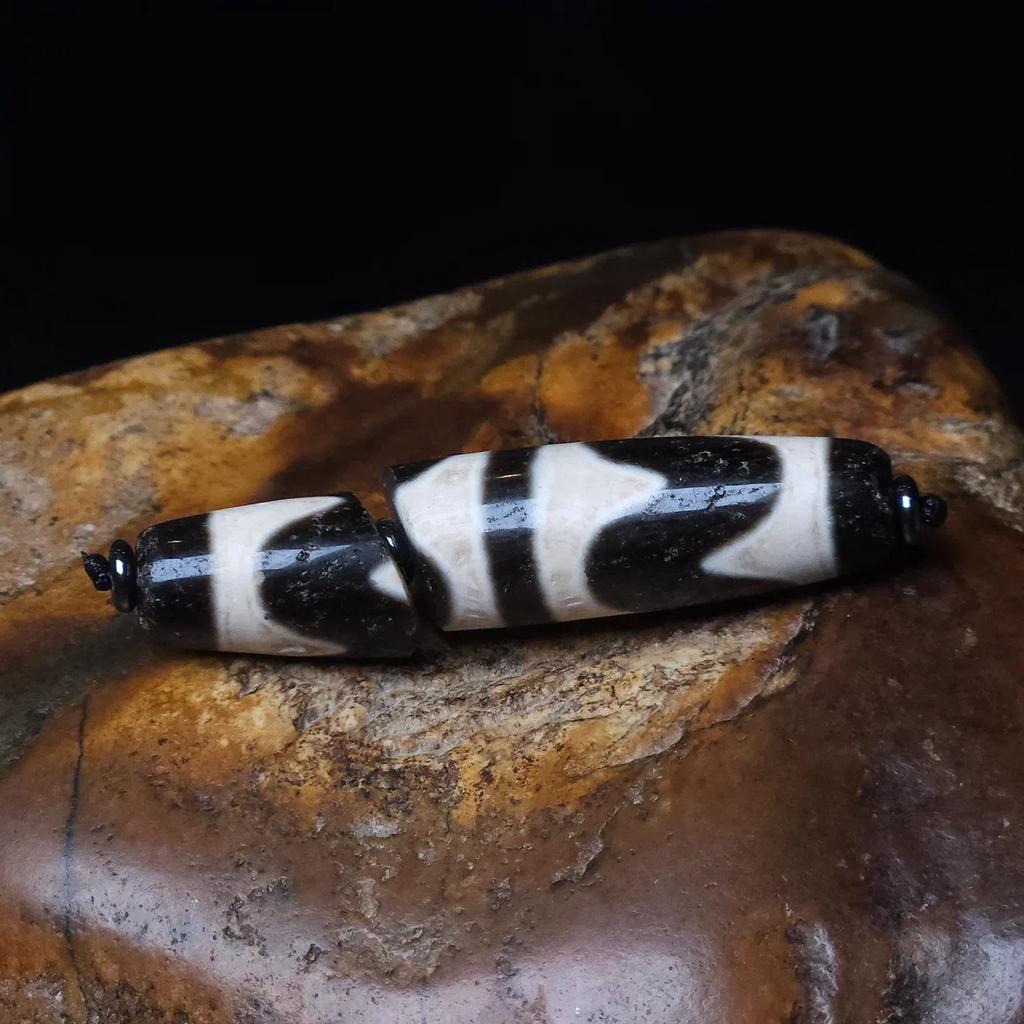 Сломанная Бусина Дзи Двойные Зубы Тигра №4