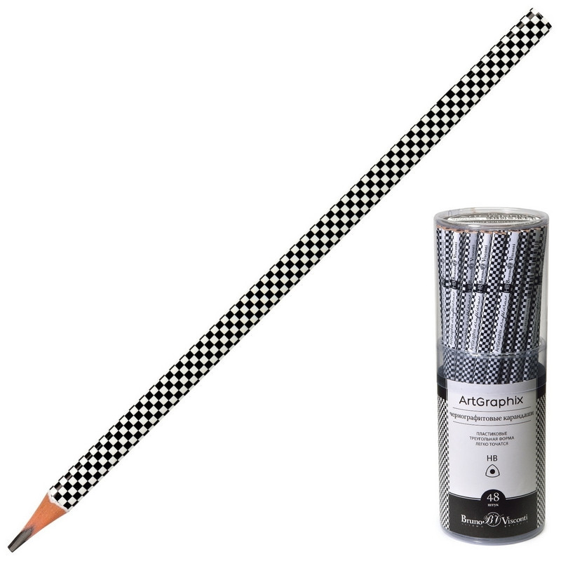 Карандаш чернографитовый  шашечки