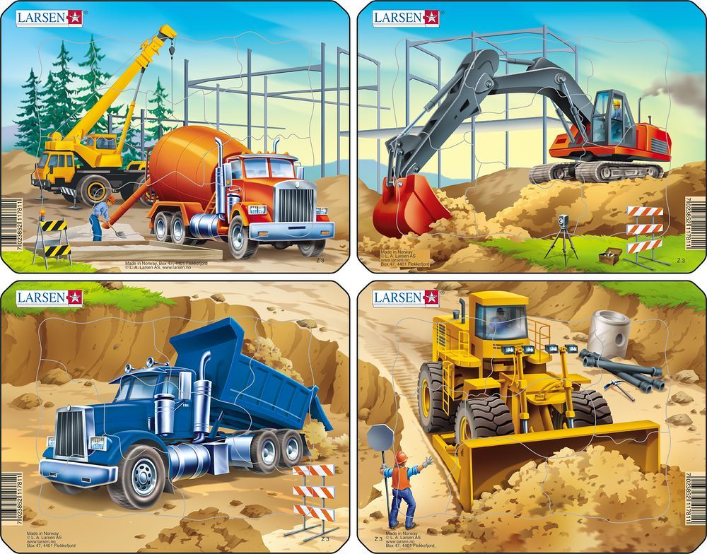 Пазл Larsen «Стройка», в ассортименте, 7 эл.
