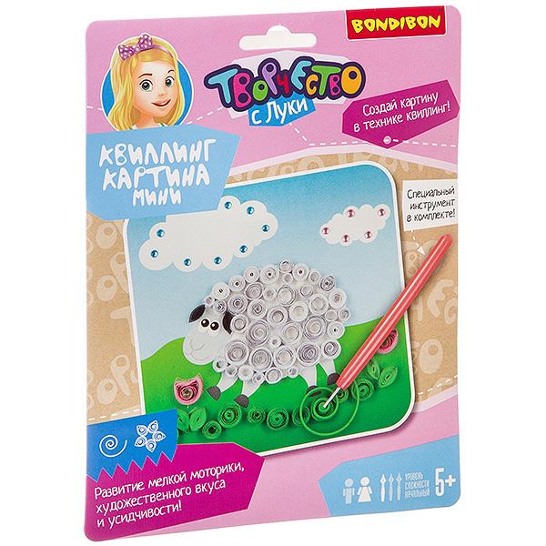 Квиллинг (мини картина овечка)