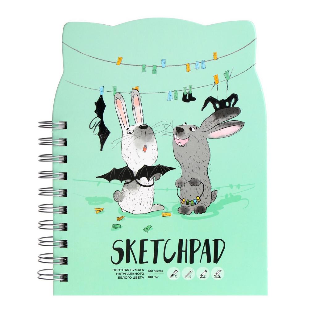 Скетчпад 160 x 210 мм, 100 листов на гребне "Два друга"