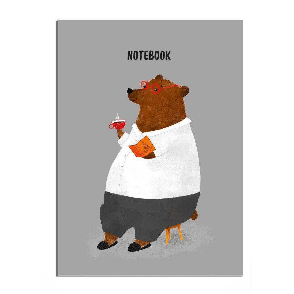 Записная книжка А6+ 96л., картон, клеевой кор. "Чаепитие" диз.блок, лам. софт-тач