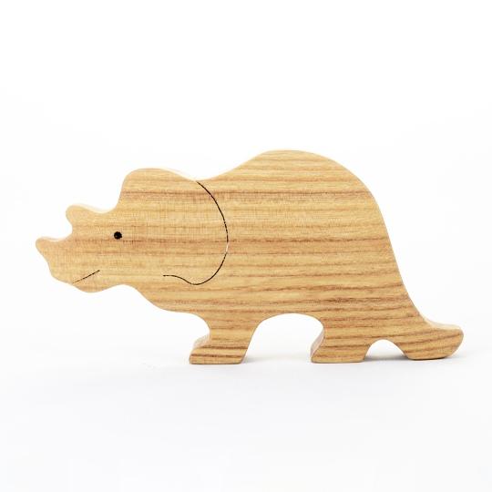 Динозавр Трицератопс неокрашенный. Деревянная развивающая игрушка