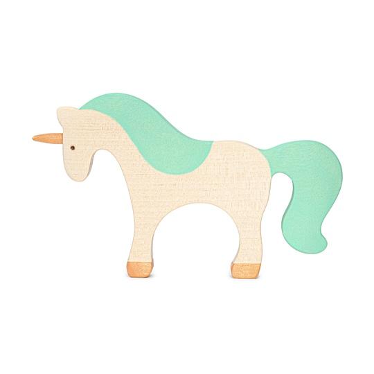 Единорог (Светло-зеленый) деревянная игрушка, развивающая, вальдорфская