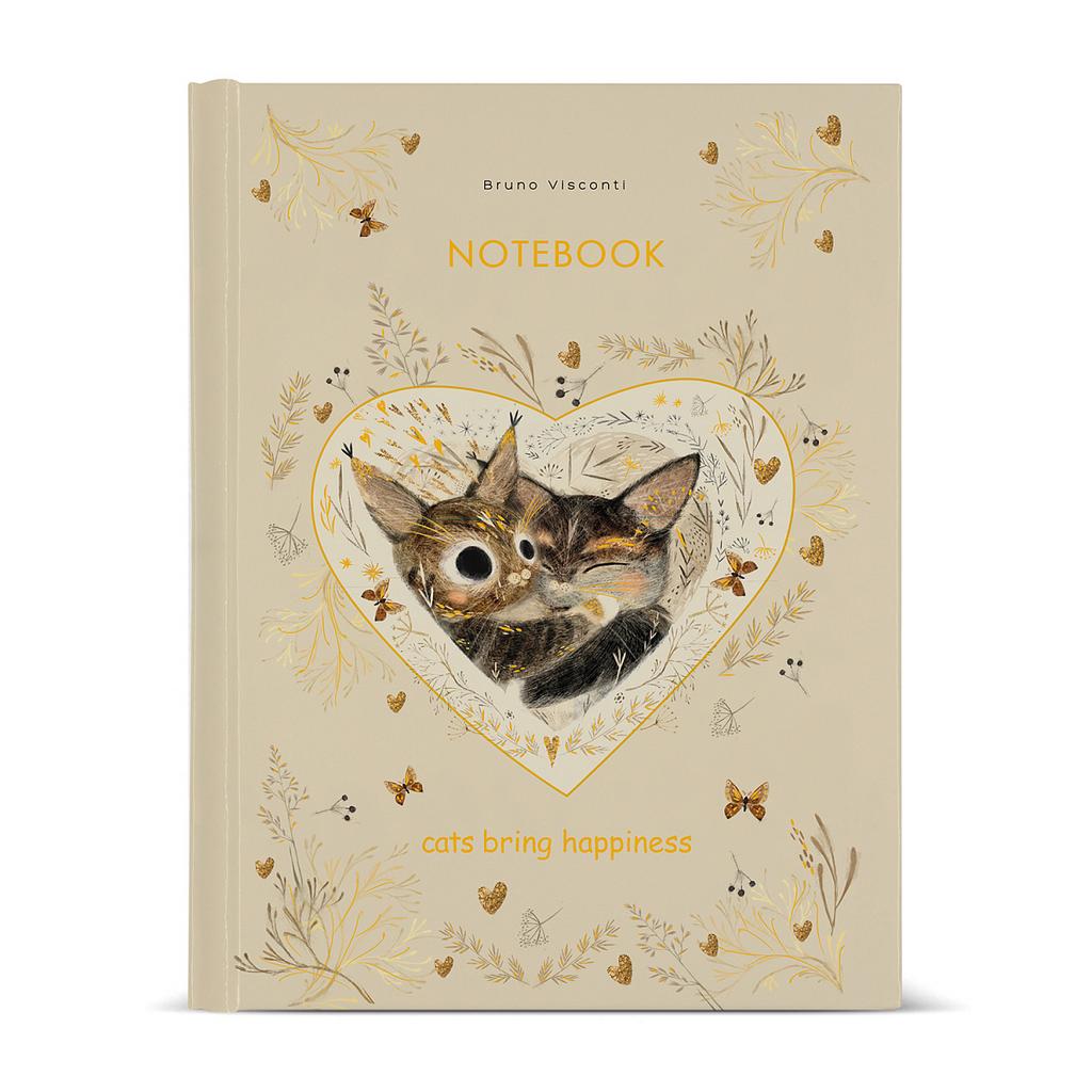 Тетрадь А5 80л кл. на кольцах BV "Котики приносят счастье"