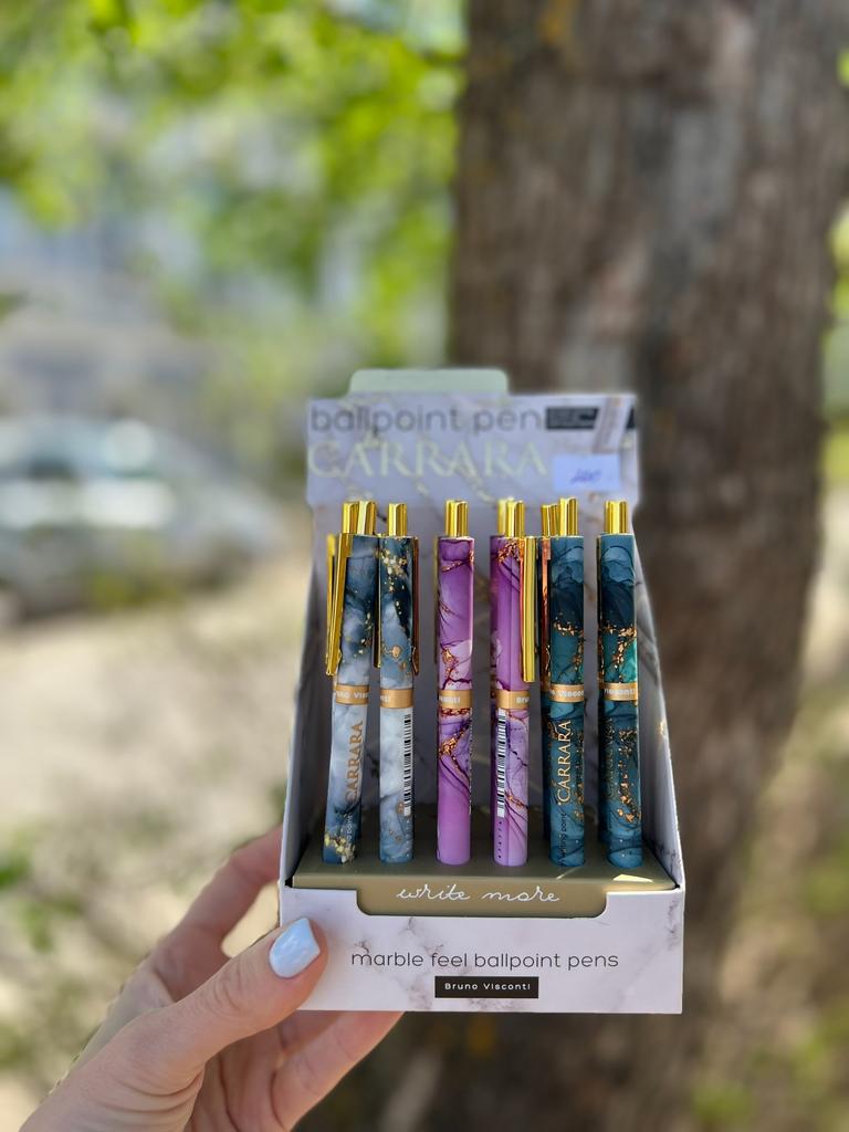 Ручка шар. BV автомат. "Carrara.Bright" 0,5мм, синяя, 3 вида