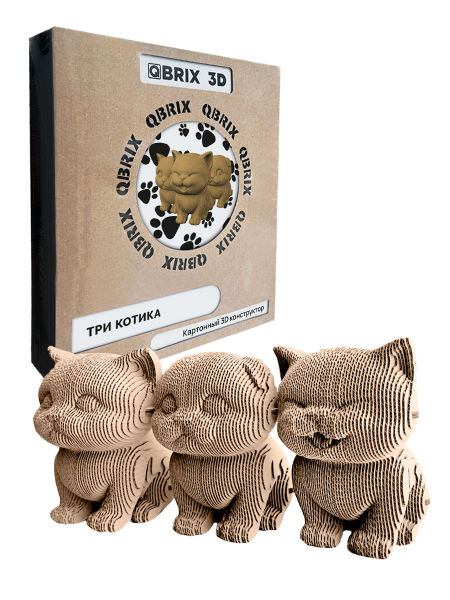 Картонный 3D конструктор Три котика