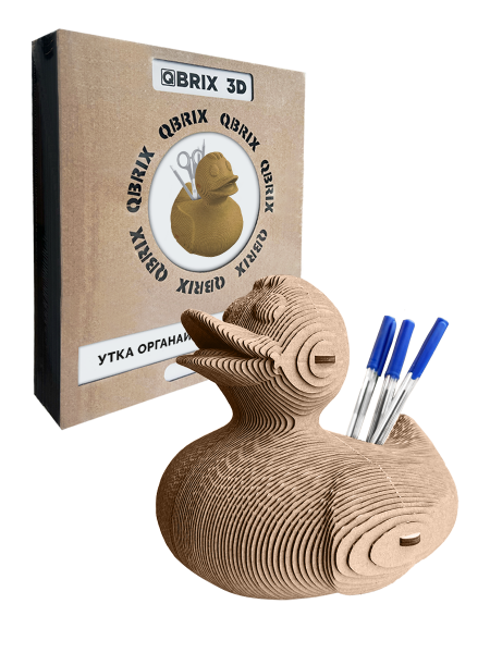 Картонный 3D конструктор Утка органайзер