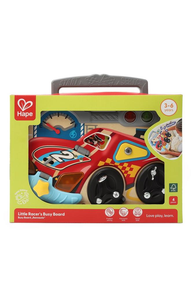 Игрушка бизиборд "Цвета и формы" Маленький гонщик
