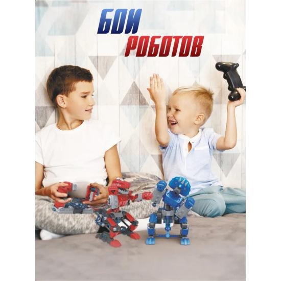Игрушка 5в1 Гидравлический конструктор "Бои роботов": Тираннозавр и Трицератопс, 348 деталей
