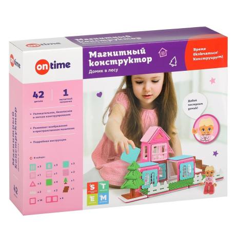 МАГНИТНЫЙ КОНСТРУКТОР "ДОМИК В ЛЕСУ", 42 ДЕТАЛИ