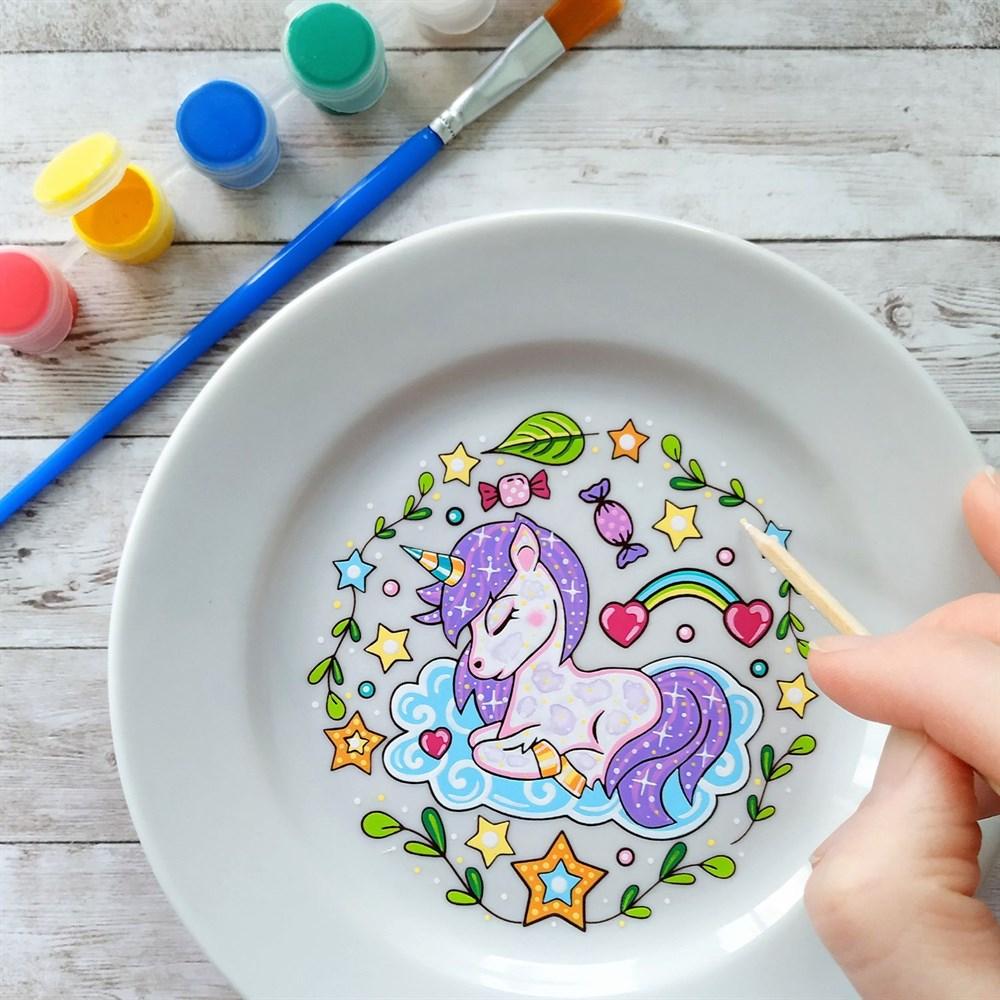 Тарелка-раскраска Единорог