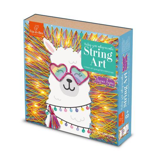 Набор для творчества Стринг Арт с гирляндой "Диско Лама"