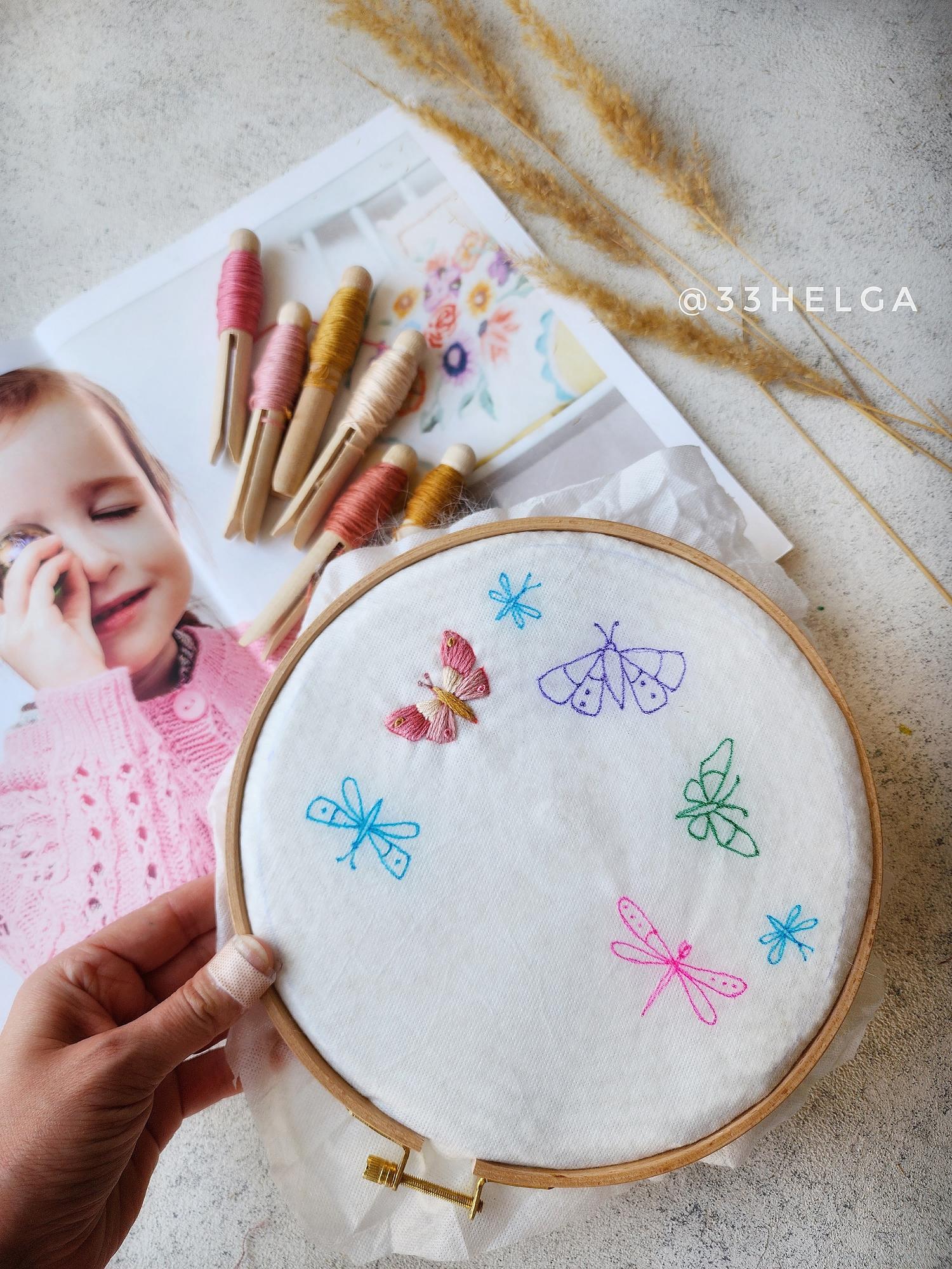 #Вышивка БАБОЧКИ ЦВЕТЫ