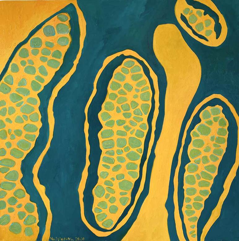 Modern painting abstraction "In stream 8" oil on canvas 60x60 cm