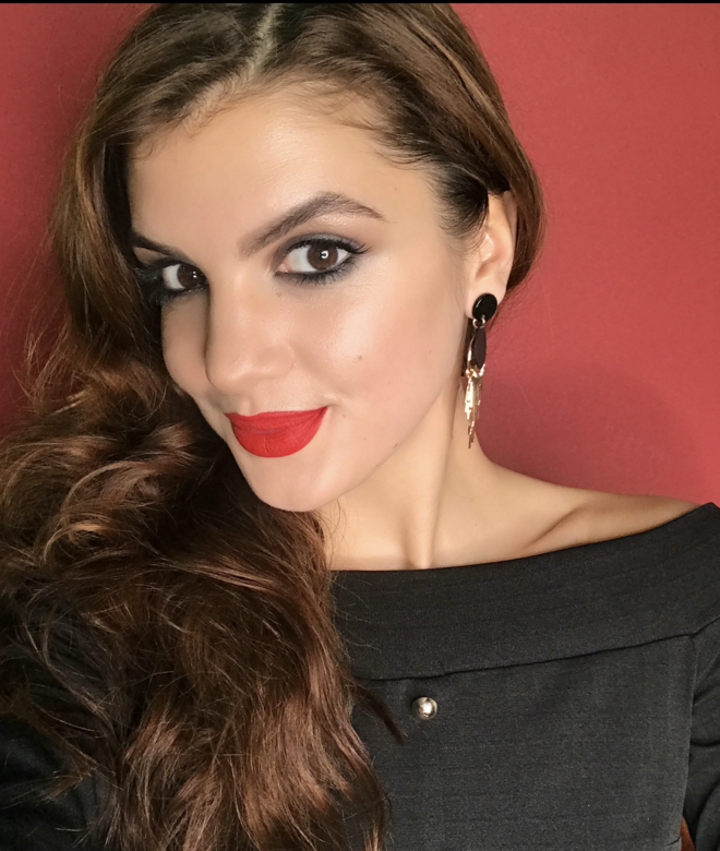 Серьги черные с золотом