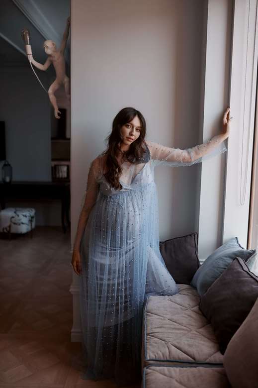 Комплект платье с накидкой из бусин