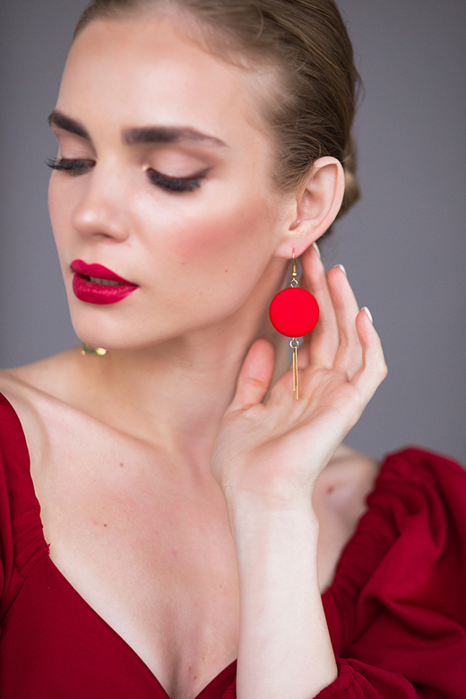 Серьги красно-золотые