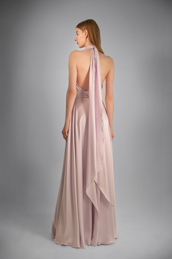 Пэрис лаванда шелковое с разрезом