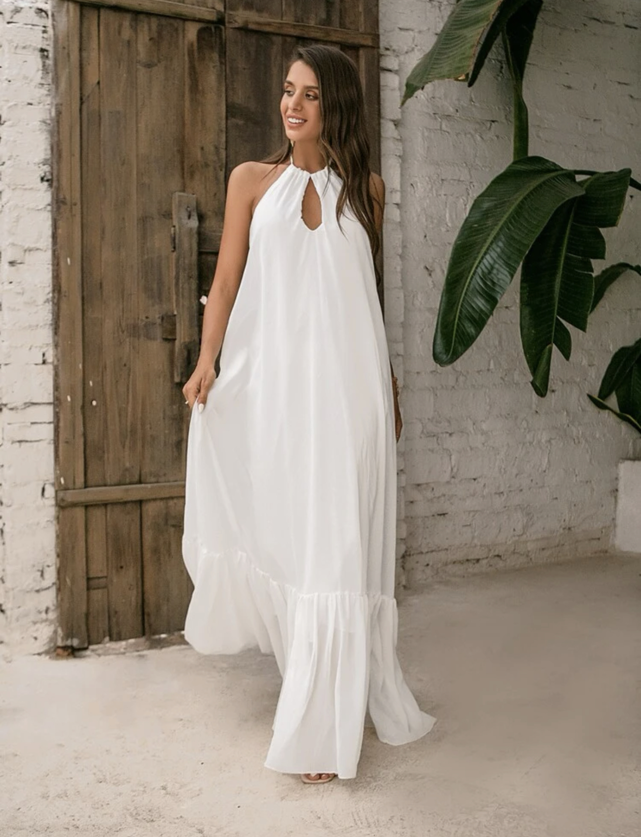 Белое шифоновое американка сборка по низу