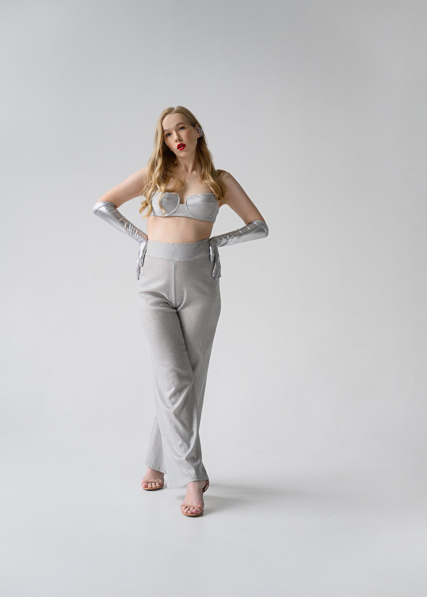 Диско костюм топ+брюки