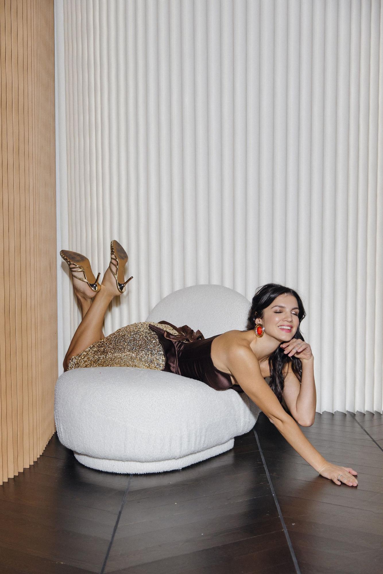 Корсет шоколад шелк