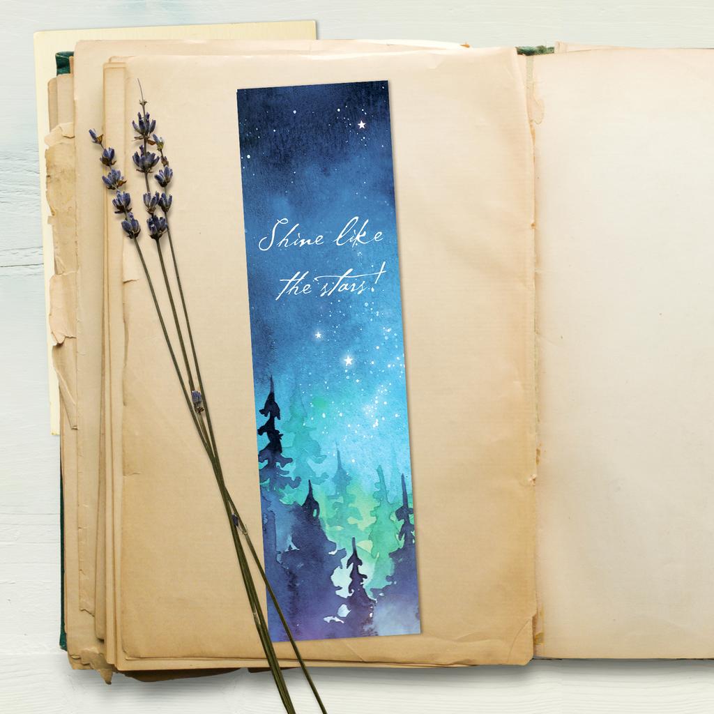 Книжная закладка «Shine like the stars»