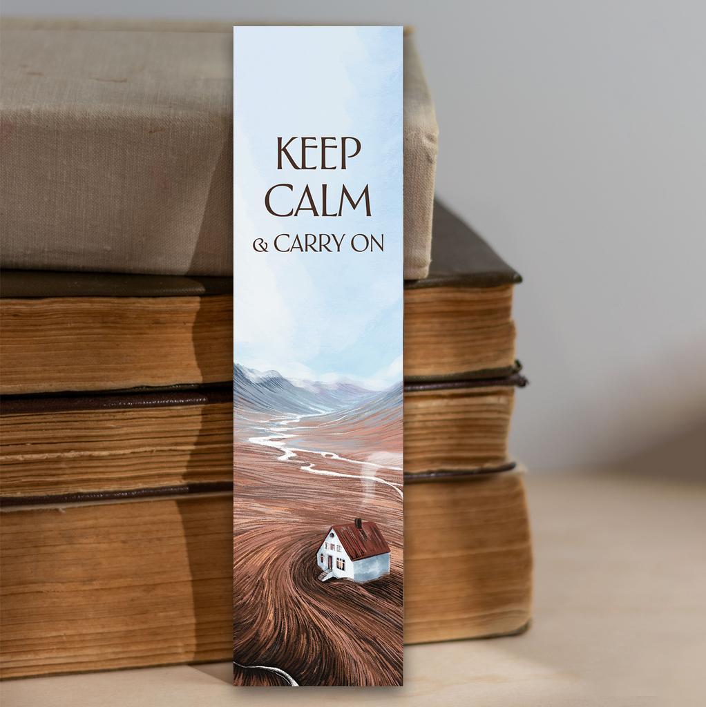 Книжная закладка «Keep calm & Carry on»