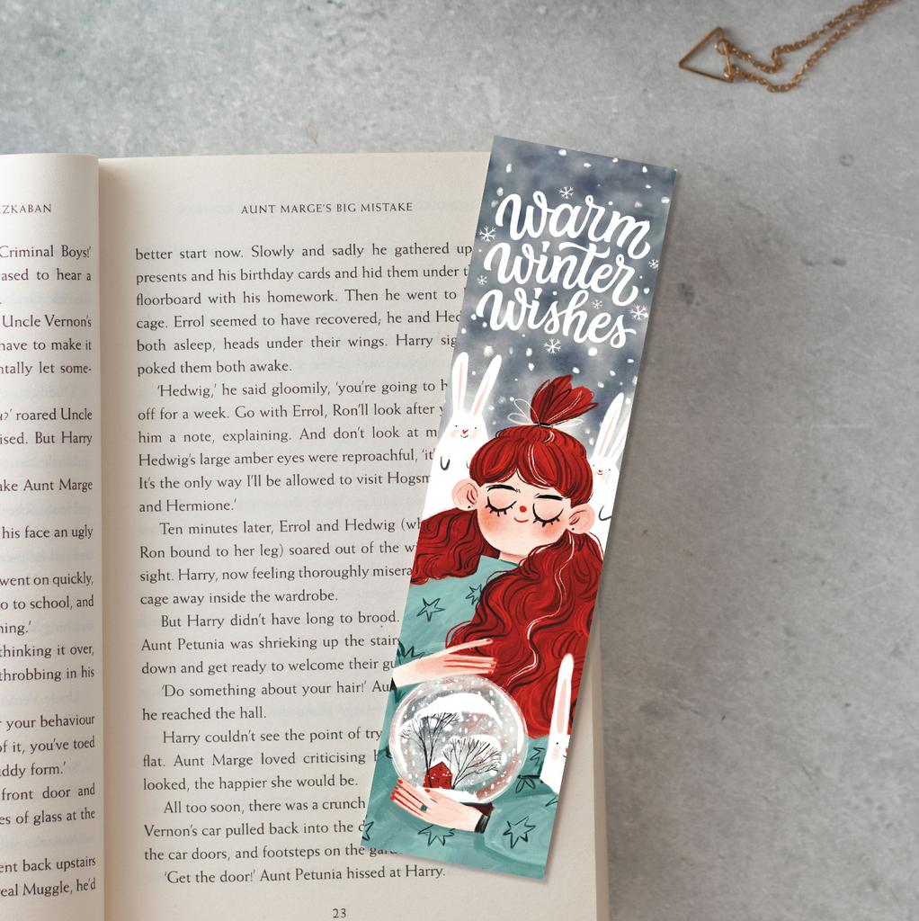 Книжная закладка «Warm Winter wishes»