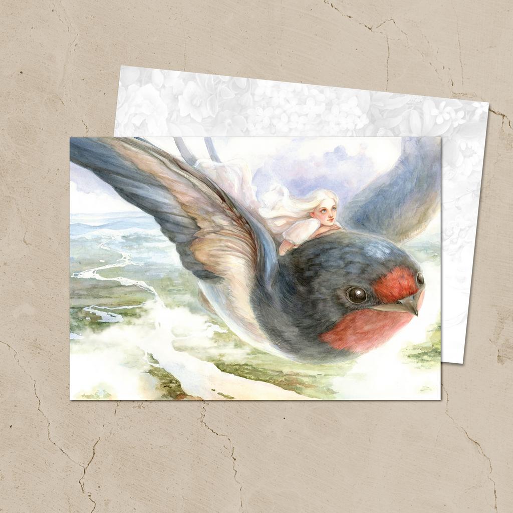 Авторская открытка «Полёт ласточки»