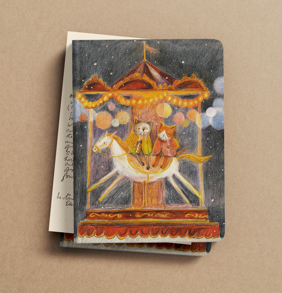 Блокнот в точку «Коты на карусели»
