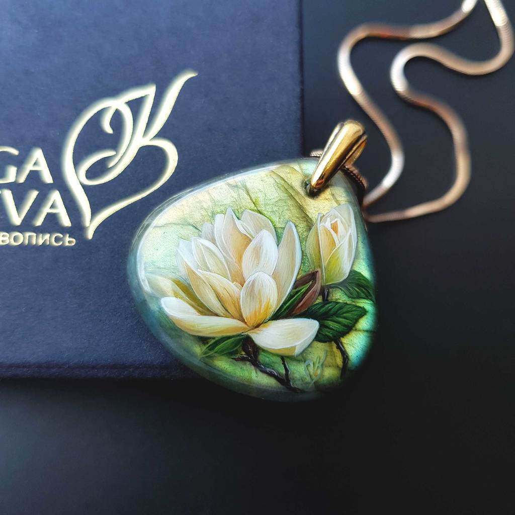 Украшение ручной работы ювелирная живопись на камне Ольга Князева - фото 2