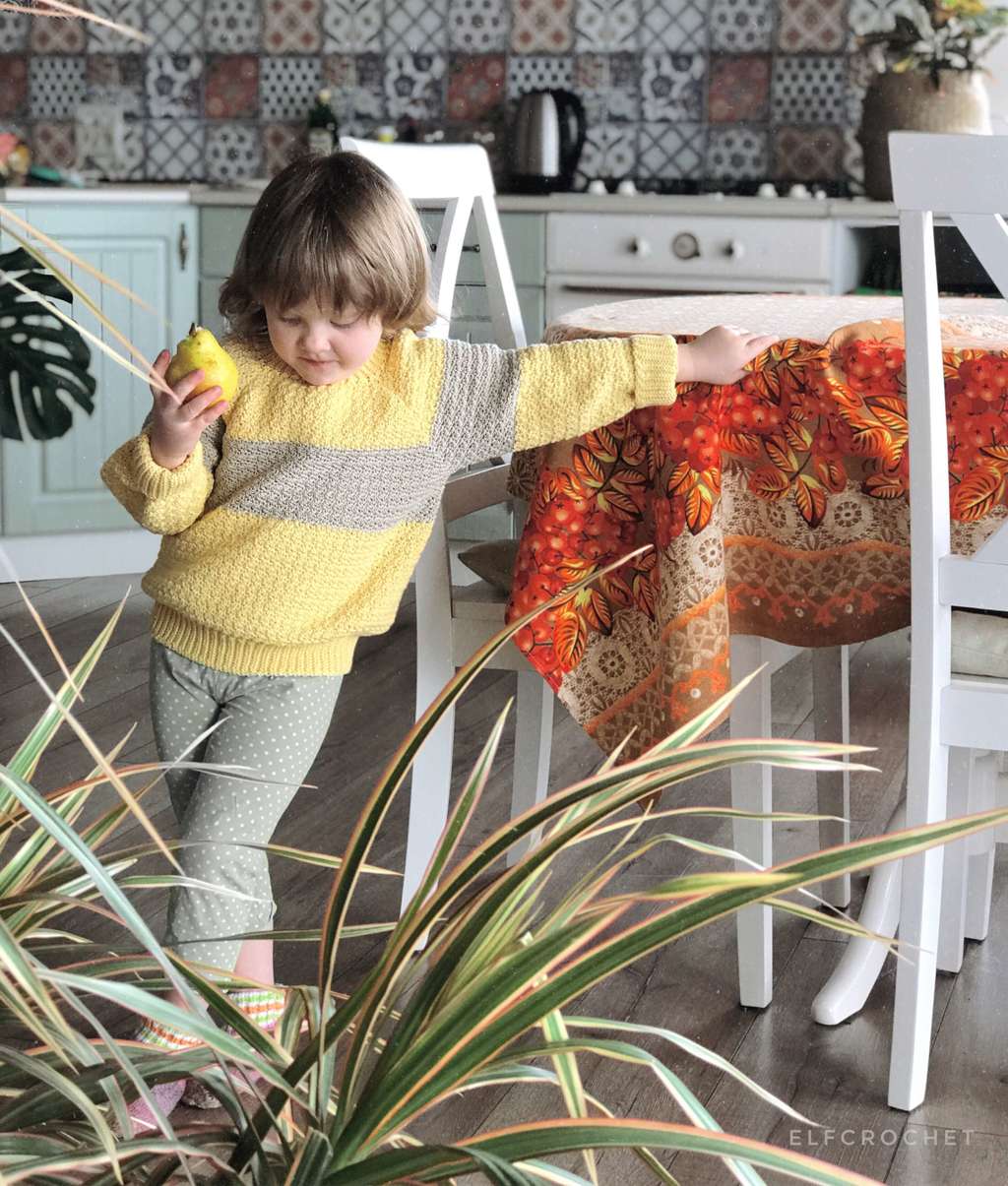 свитер крючком #MY_RAINBOW_SWEATER