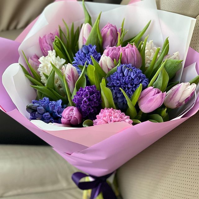 Букет тюльпаны + гиацинты