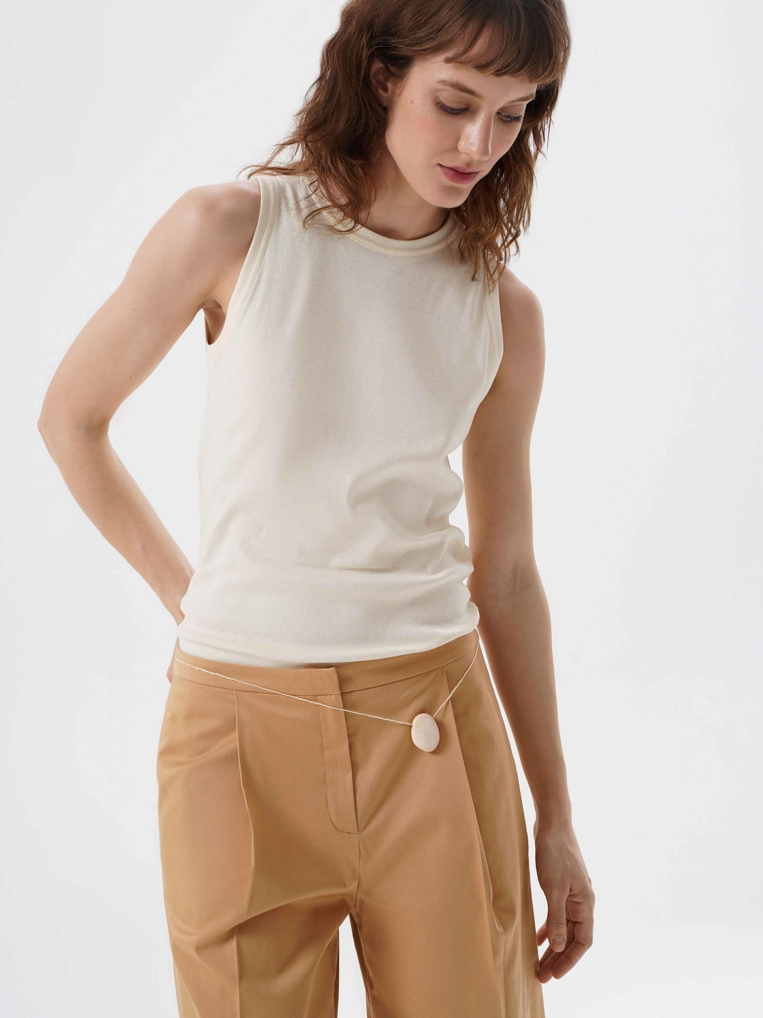 Майка трикотажная cream