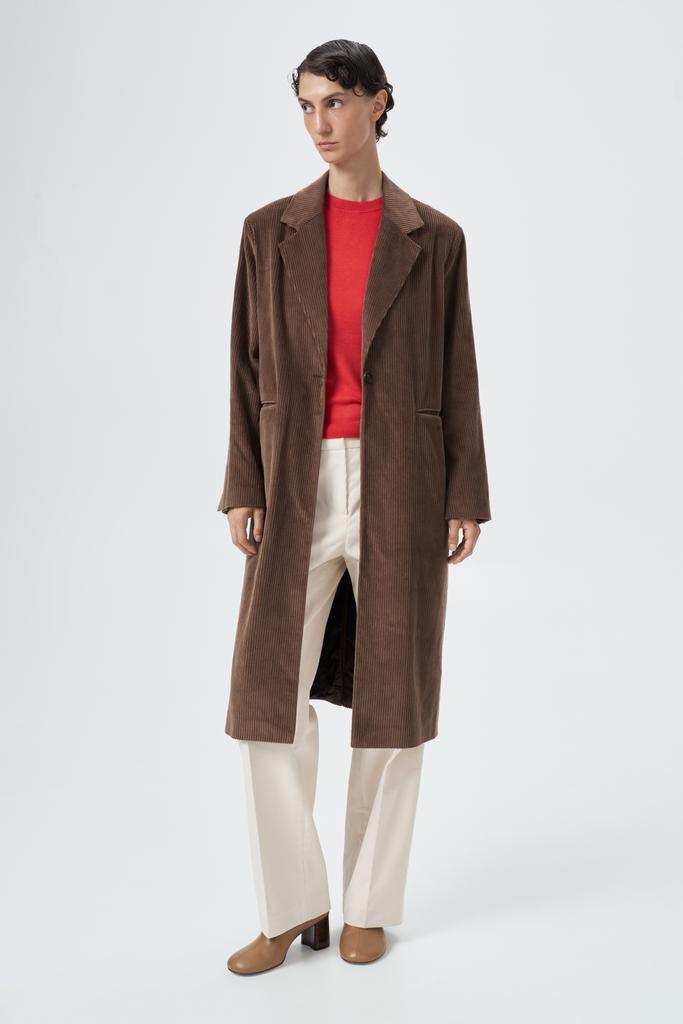 Вельветовый плащ coffee