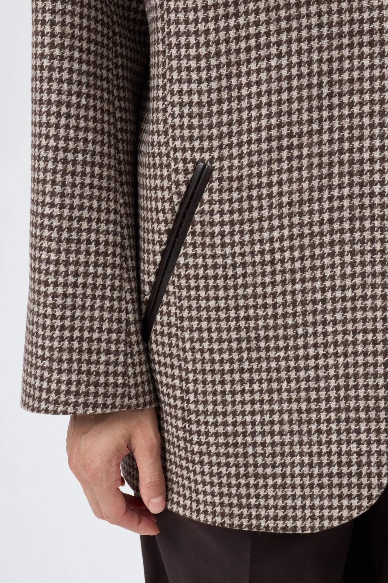 Preston без воротника  в гусиную лапку brown